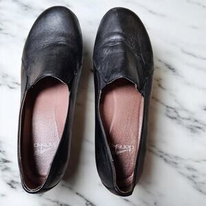 Dansko Shoes Womens 8 Black Comfort Leather Dark Academia Loafer Prep Ivy League